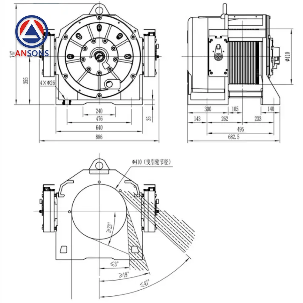 Рисунок 2 - MDD410 мотор мотора для тяги лифта