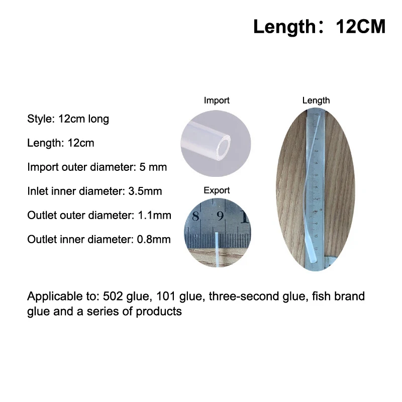 100Pcs 8/12CM Precision Glue Applicators For Crafts And Laboratory Dispensing Universal Dropper 502 Glue Extended Dotting Tube