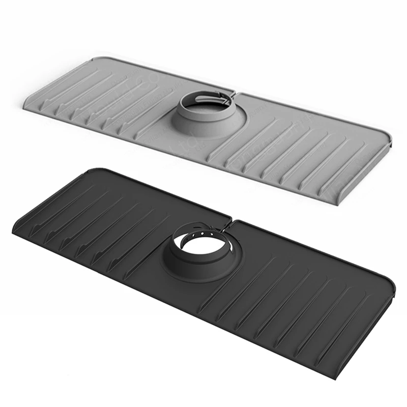 

2Piece Faucet Mat Faucet Handle Drip Catcher Tray Flexible Sink Splash Guard Behind Faucet For Kitchen Counter, Bathroom