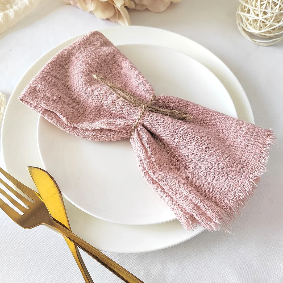 32x32cm Gauze Cotton Napkin 10pcs Reusable Wedding Party Christmas Table Decor cotton napkins