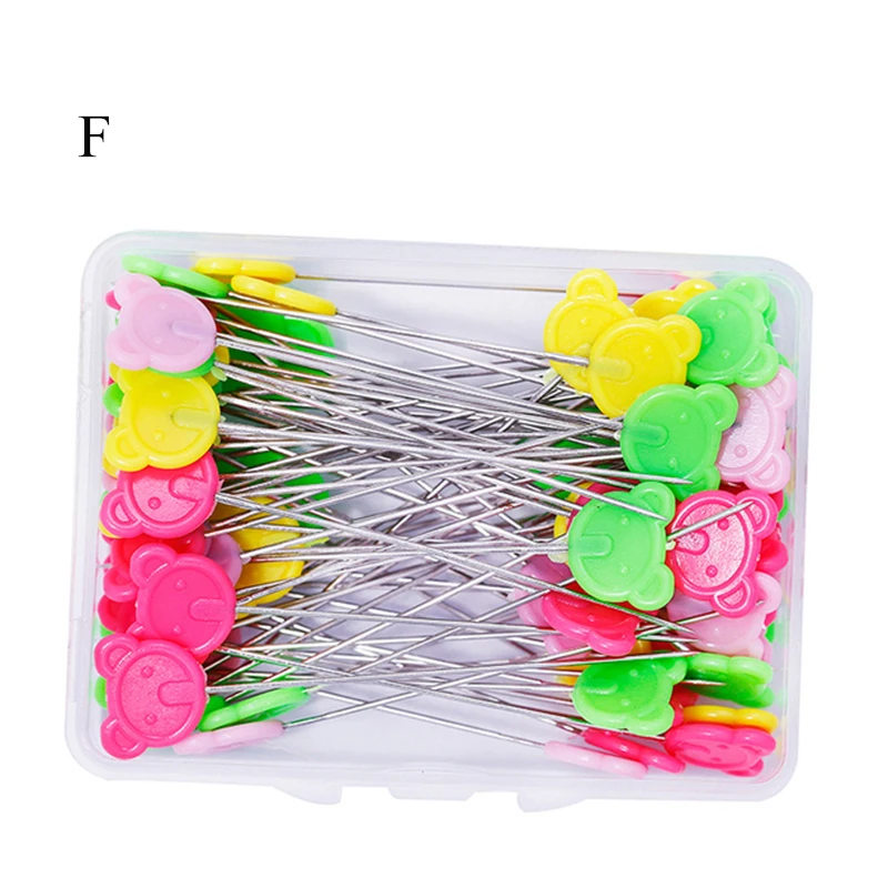 50PCS/box Stainless Steel Color Button Needle Pins Head Flat-head Sewing  Pins DIY Clothing Fabric Dressmaking Sewing Supplies