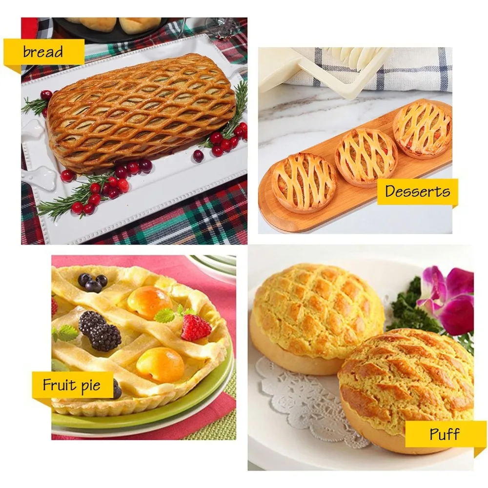Dough Cutter Lattice Roller Pie Pizza Cookie Dough Roller Lattice Household Baking Pastry Tools Plastic Cutter