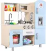 Kids Wooden Pretend Cooking Kitchen Playset with Cabinets for Toddler 1