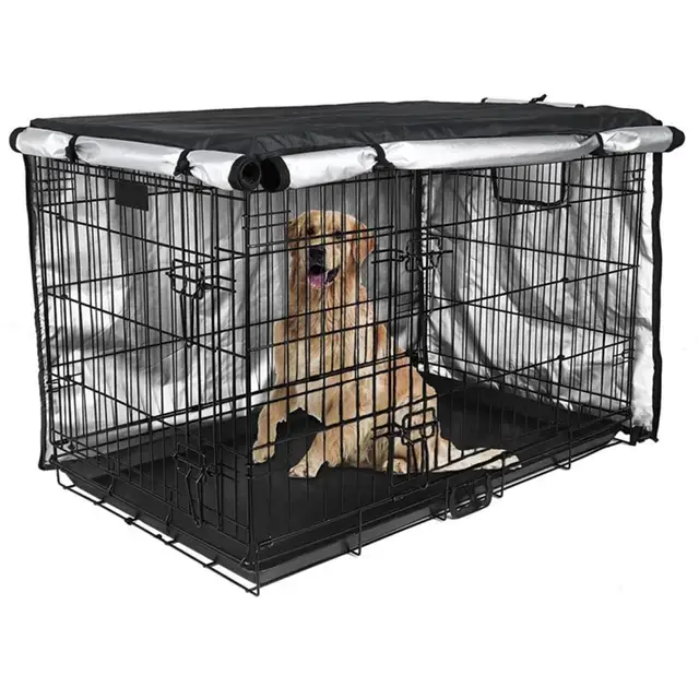 Kennelhoes voor huisdieren - Oxford huisdierkrathoes - Winddichte hondenkattenkooihoes, hondenkennelkooihoes, waterdichte kennelhoes voor huisdierenprivacy