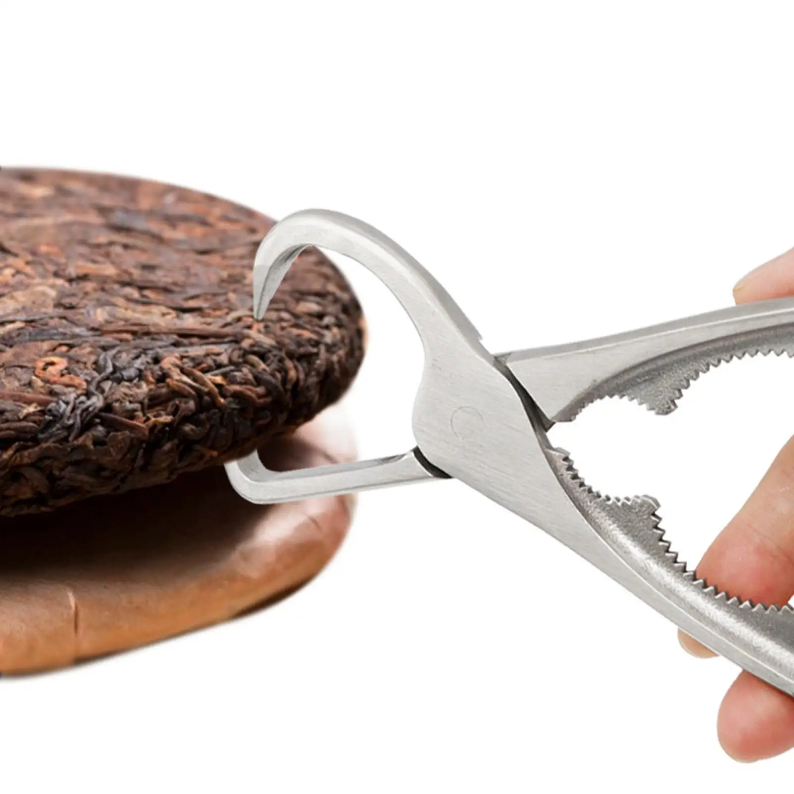 Tea Tongs Portable Comfortable Handle Stainless Steel Tea Pliers for Brick Red Puer Cake Easy to Open Hard Cakes