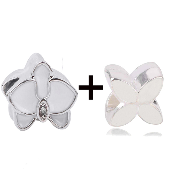 New Design White Heart Charm Beads Pendant Fit European Style Brand Bracelets Necklaces For Women Jewelry Making