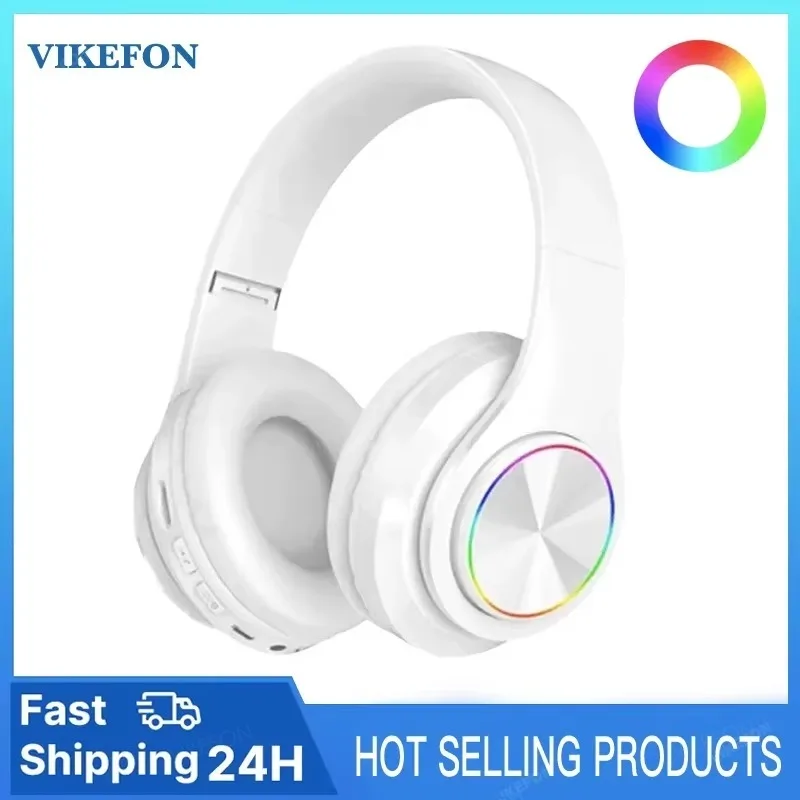 Headsets Gamer Headphones Blutooth Surround Sound Stereo Wireless Earphone USB With MicroPhone Colourful Light PC Laptop Headset