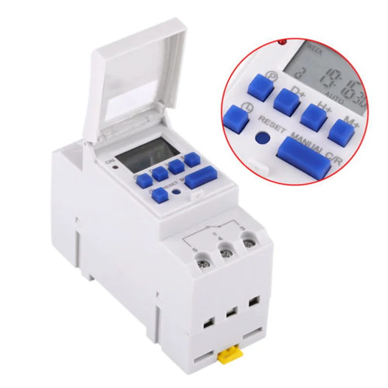 

4.5VA Programmable Timer Switch for street lamps ON/OFF AHC15A DIN Rail Mounting Digital 220V LCD Display Durable