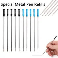 10pcs/lot 11.6cm Special Metal Pen Refills for Ballpoint Pen 1.0mm Ball Pen Refill Blue Black Ink Office Writing Stationery 1