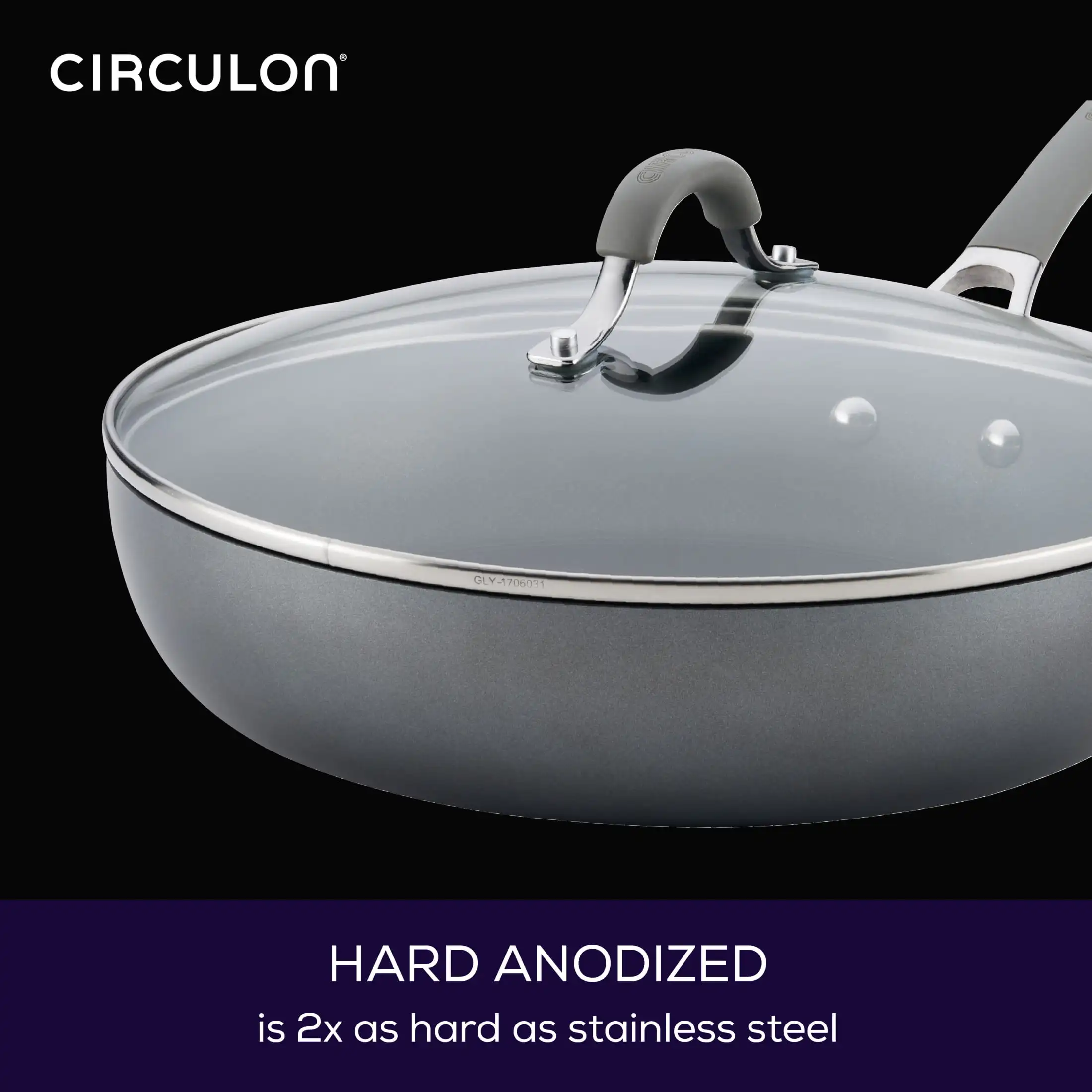 Circulon 14 Elementum Hard-Anodized Nonstick Covered Wok with Side  Handles, Oyster Gray - AliExpress