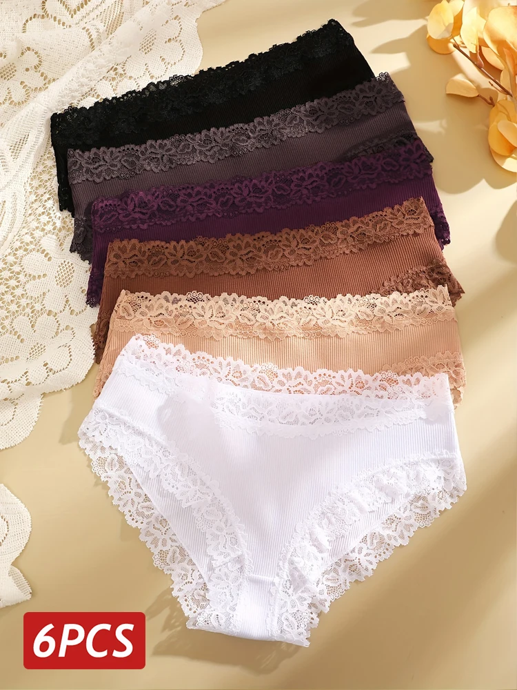12pcs/Pack Women Lace Comfy Brief Panties Sexy Lingerie main image 1