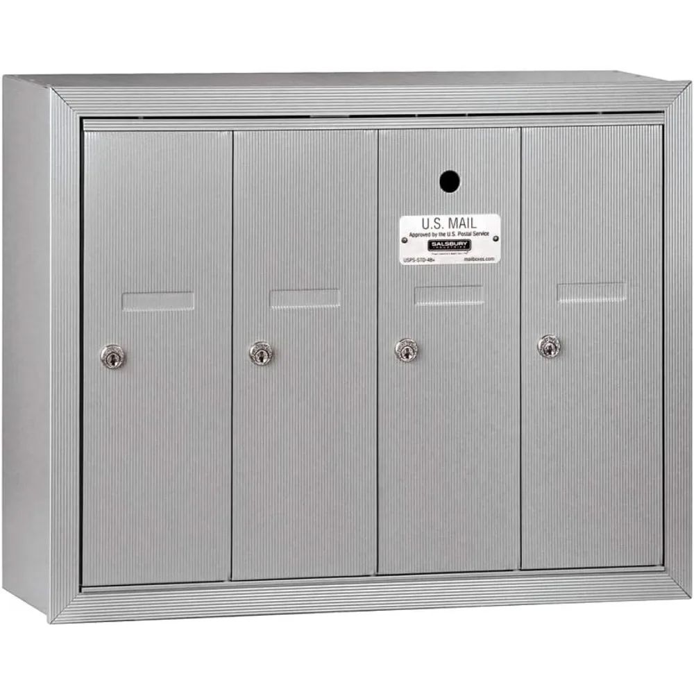 Aluminum 3504ASU Surface Mounted Vertical Mailbox 4 Doors USPS Access mailing box
