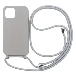 Versatile Crossbody Lanyard Strap Case - Shockproof Soft TPU Silicone Outdoor Cover for iPhone 17 Pro (Grey)