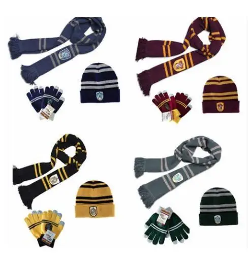Magic School Wizard Sciarpa Potter Hermione Ron Sciarpa Cappello Malfoy Sciarpe Cap Anime Cosplay Costume Sciarpa Calda
