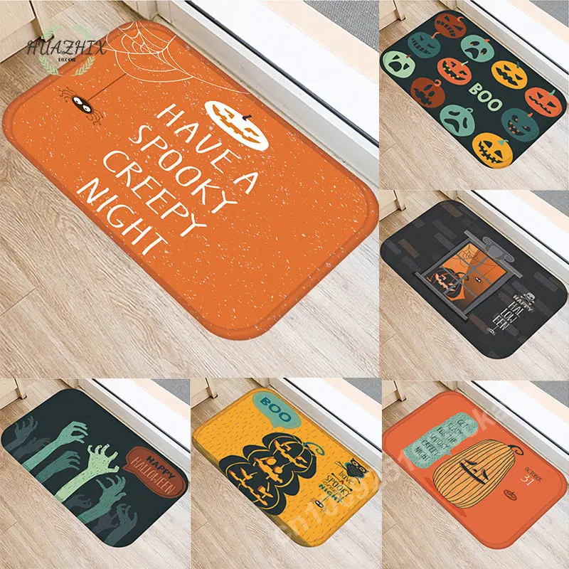 

Cartoon Halloween Carpet Pumpkin Print Mat Doormat Anti Slip Floor Living Room Bathroom Kitchen Entrance Rugs Home Decoration
