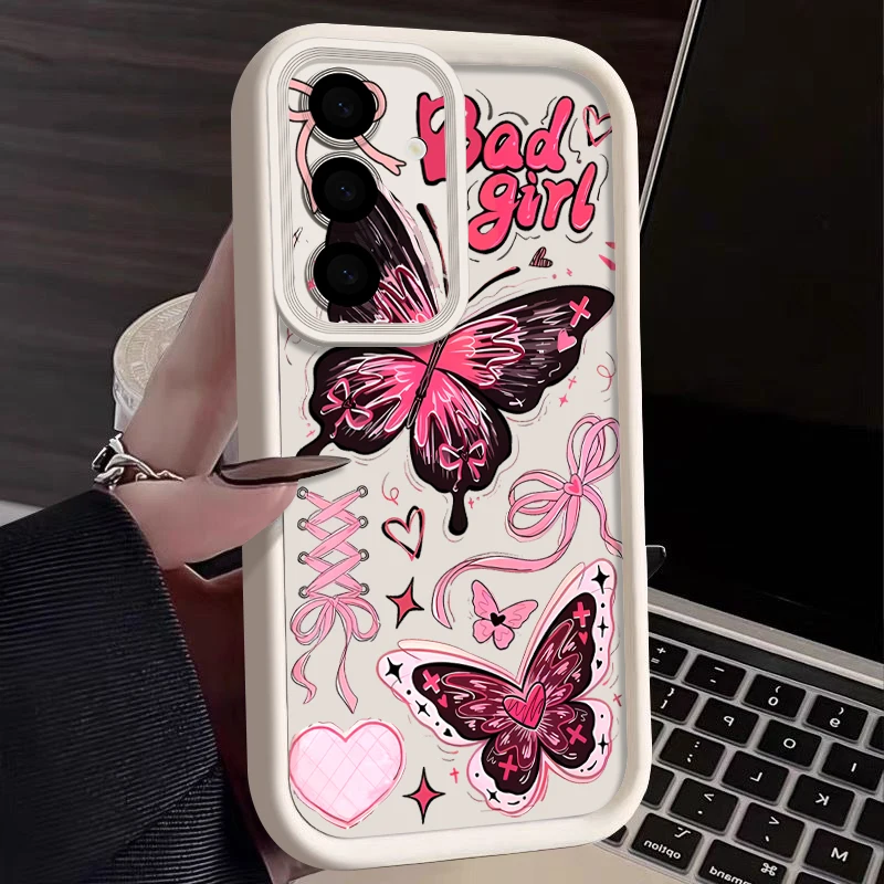 Butterfly Pink TPU Soft Phone Case with Vibrant Print Design