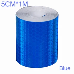 Solid Color Reflective Sticker for Enhanced Safety and Style (1M Blue)