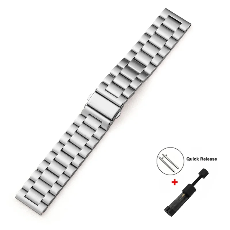 Stainless Steel Watchband Bracelet - 20mm/22mm Strap