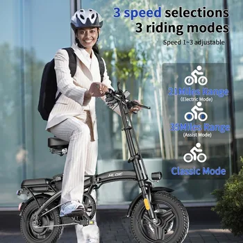 Adult folding electric bicycle, 400W (peak 500W) motor, 23MPH maximum speed foldable, 48V12AH battery 35 miles per hour 4