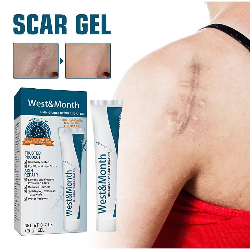 

West&Month Herbal Scar Removal Cream Gel For Pock Mark Burn Surgical Scar Cesarean Scar Stretch Mark Treatment Cream Skin Care