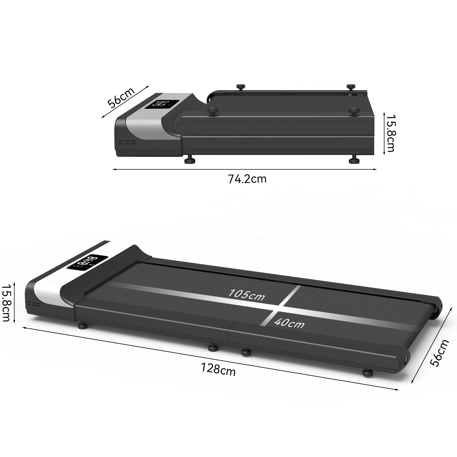 Cardio Treadmill Foldable Walking Treadmill Pad Led Screen Running Machine Fitness Home Office Use Factory Price