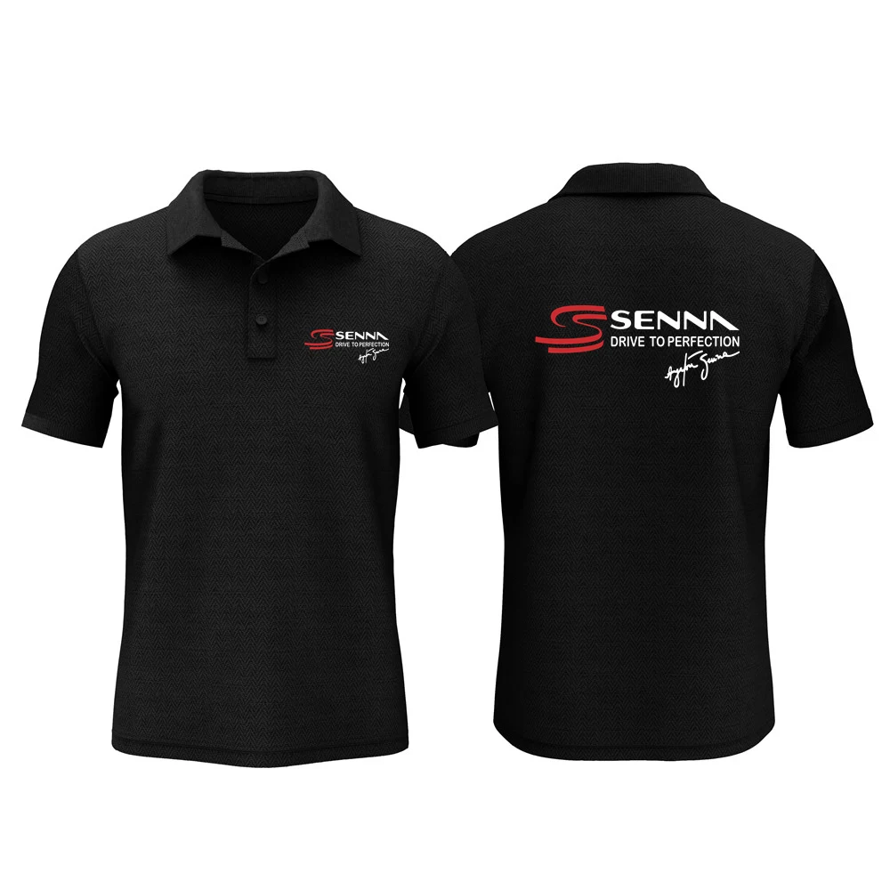 Ayrton Senna Drive to Perfection Polo Shirt - Men's Casual Cotton Short Sleeve Cool Tee