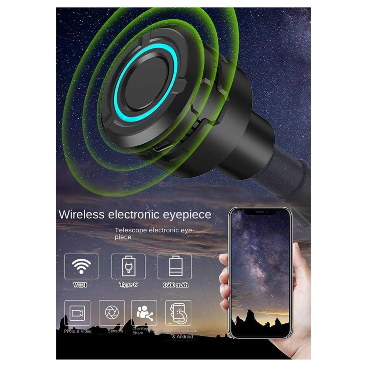 4K HD WIFI Electronic Eyepiece Astronomical Telescope Camera 5 Million Pixel Full-Color Bird-Watching