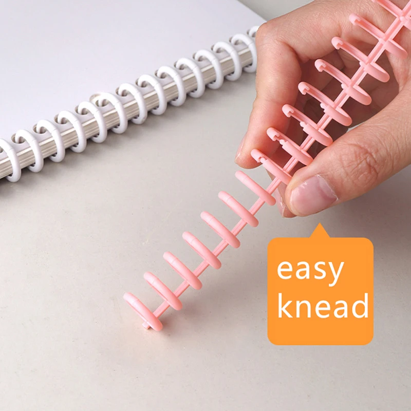 30 Holes 12mm/22mm Loose-leaf Plastic Binding Ring Spring Spiral Rings Binder Strip For A4 Paper Notebook plastic binding coil,loose leaf binding coil,plastic binding rings,notebook accessories,staples office supplies