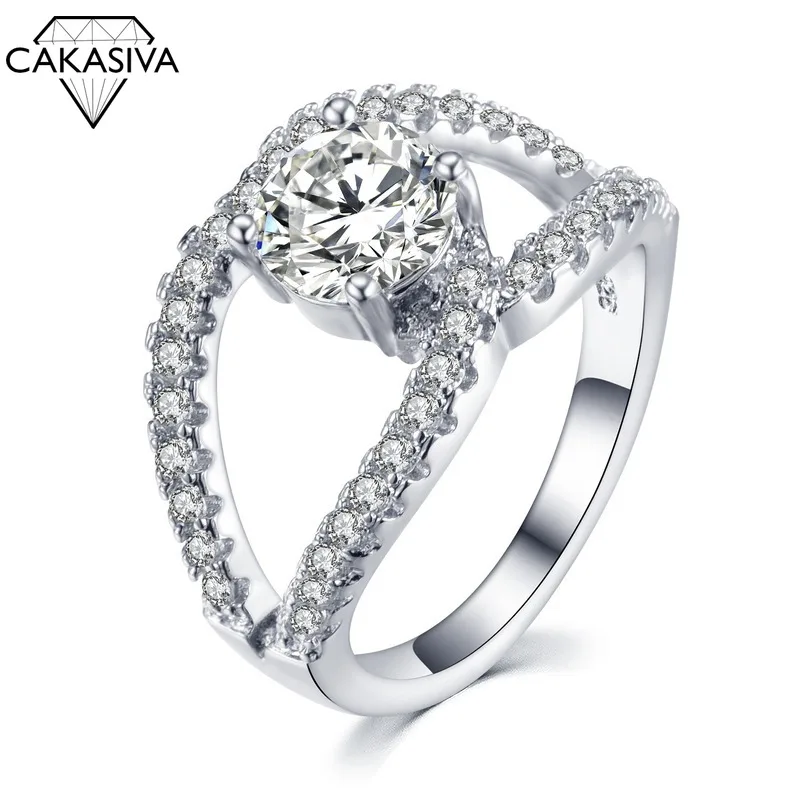 

Women's 925 Sterling Silver Full Gemstone Ring Luxury AAA Zircon Ring Engagement Wedding Gift Jewellery Ring