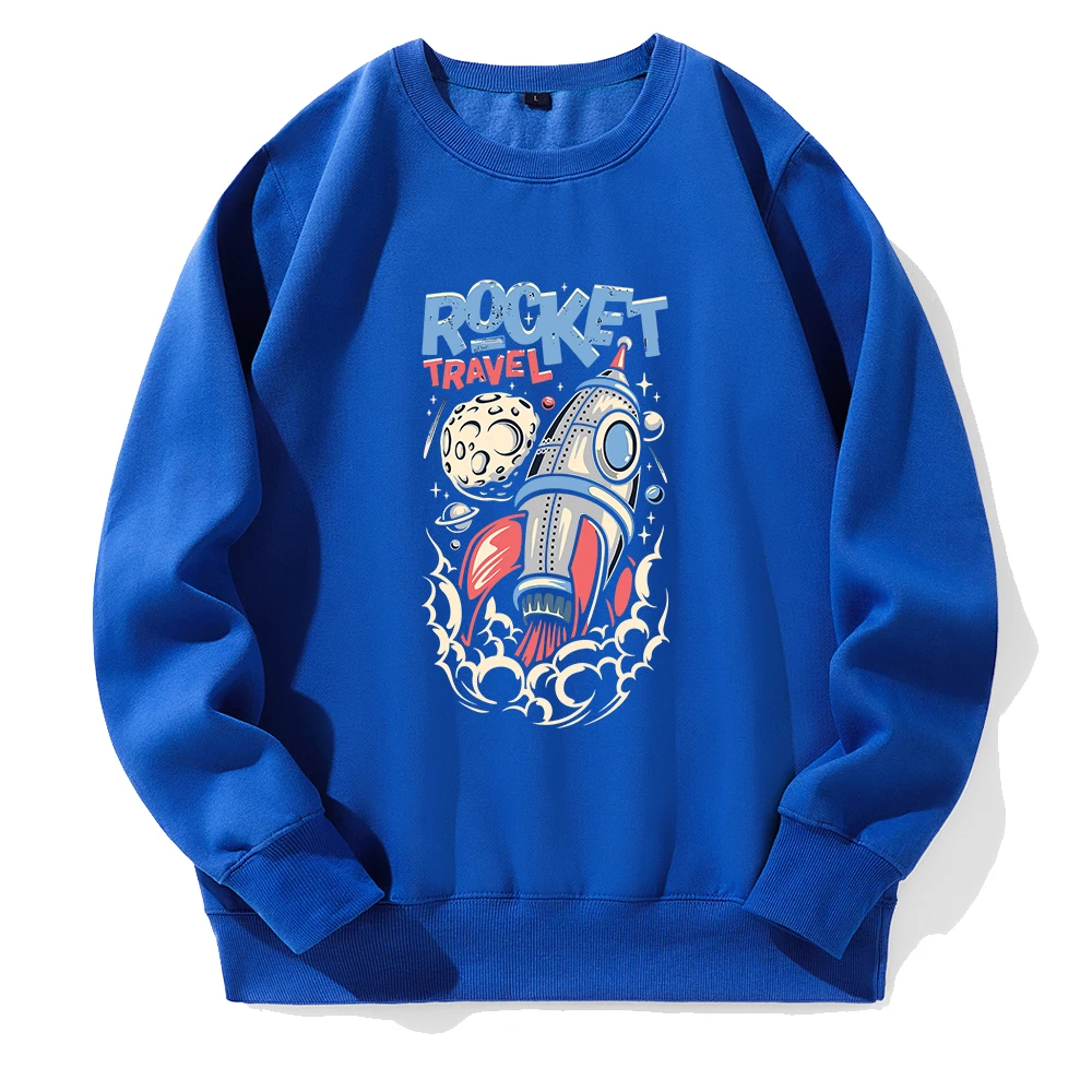 

Traveling Around The Universe By Rocket Hooded Men Breathable Loose O-Neck Hoody Colorful Novelty Clothes Casual Fashion Hoodies
