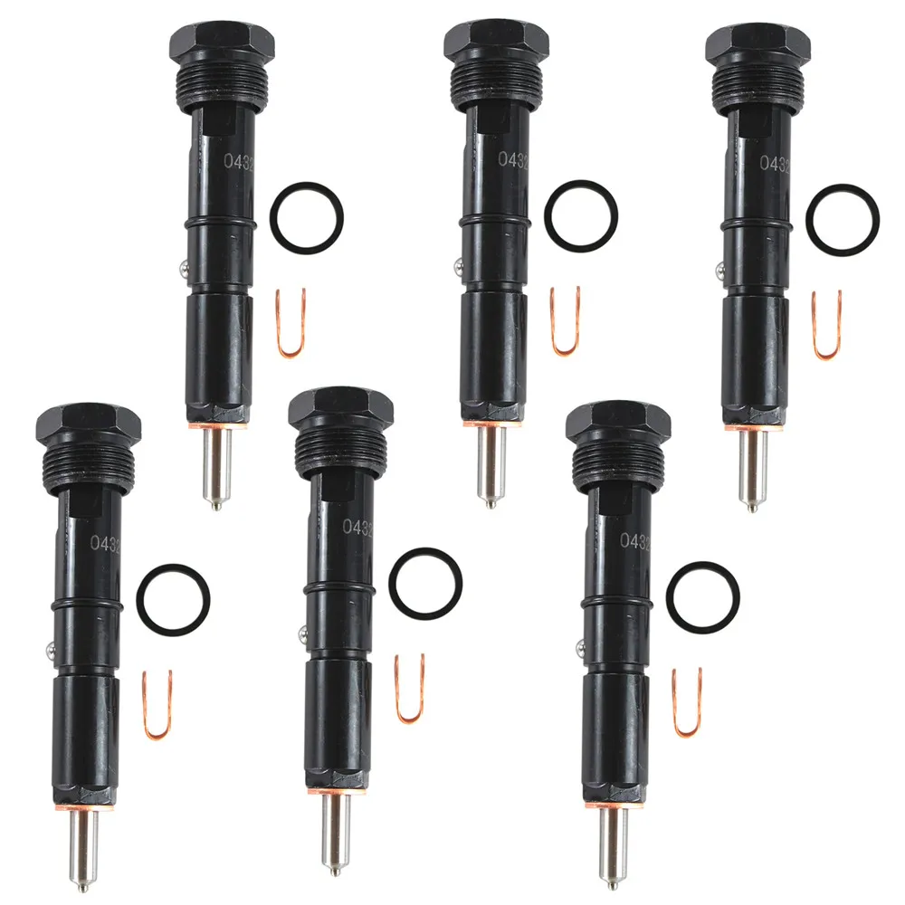 

New 6PCS Performance Injectors 12 Valve For 300 Marine 94-98 Dodge 5.9L Cummins 50HP 0432133864 Screw Ring 12 MM Fuel Injector