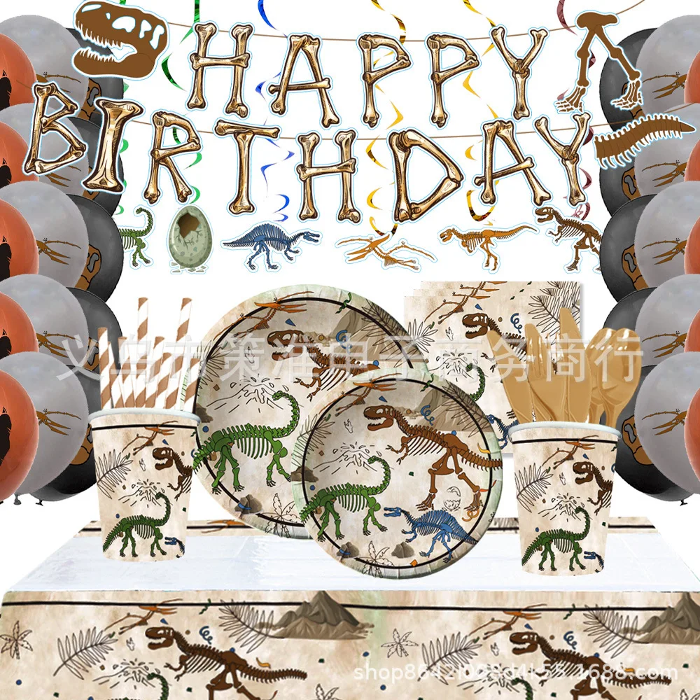

Dinosaur Fossil Archeology Theme Birthday Party Paper Plate Cup Tableware Decoration Dinosaur Party Decoration Supplies