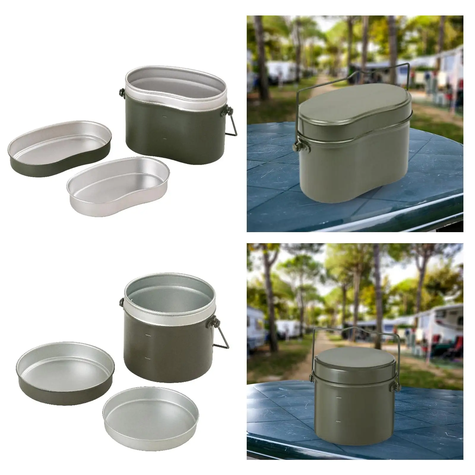 Lunch Box Lightweight Pot and Tray Bento Container for Camping Picnic Hiking