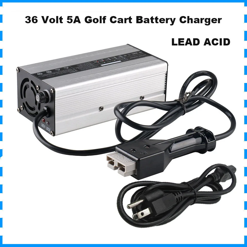 

36V 5A Lead Acid Fast Charger 36 Volt 5A Golf Cart Battery Charger SB50 Replacement for Star EZGO Club Car DS EZgo TXT