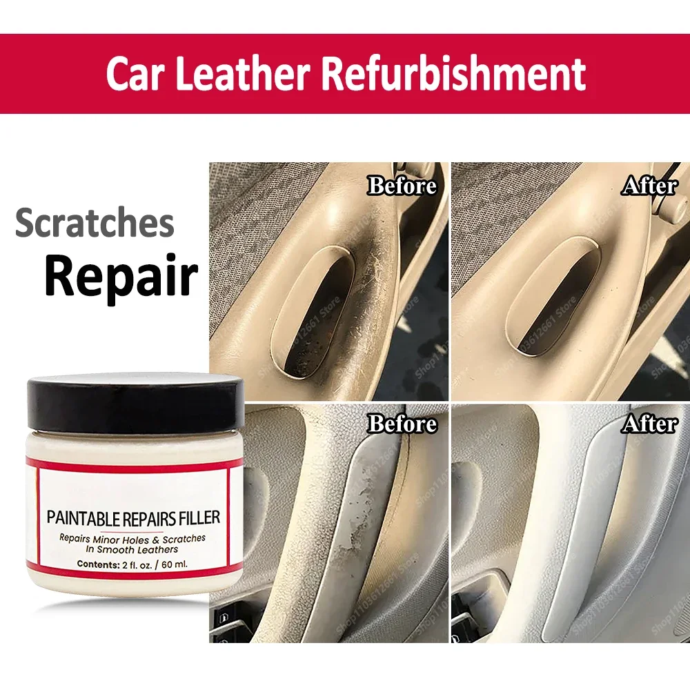 Car Scratch Remover Leather Repair Cream Automotive Leather Sofa Seat Refurbishment Interior Maintenance