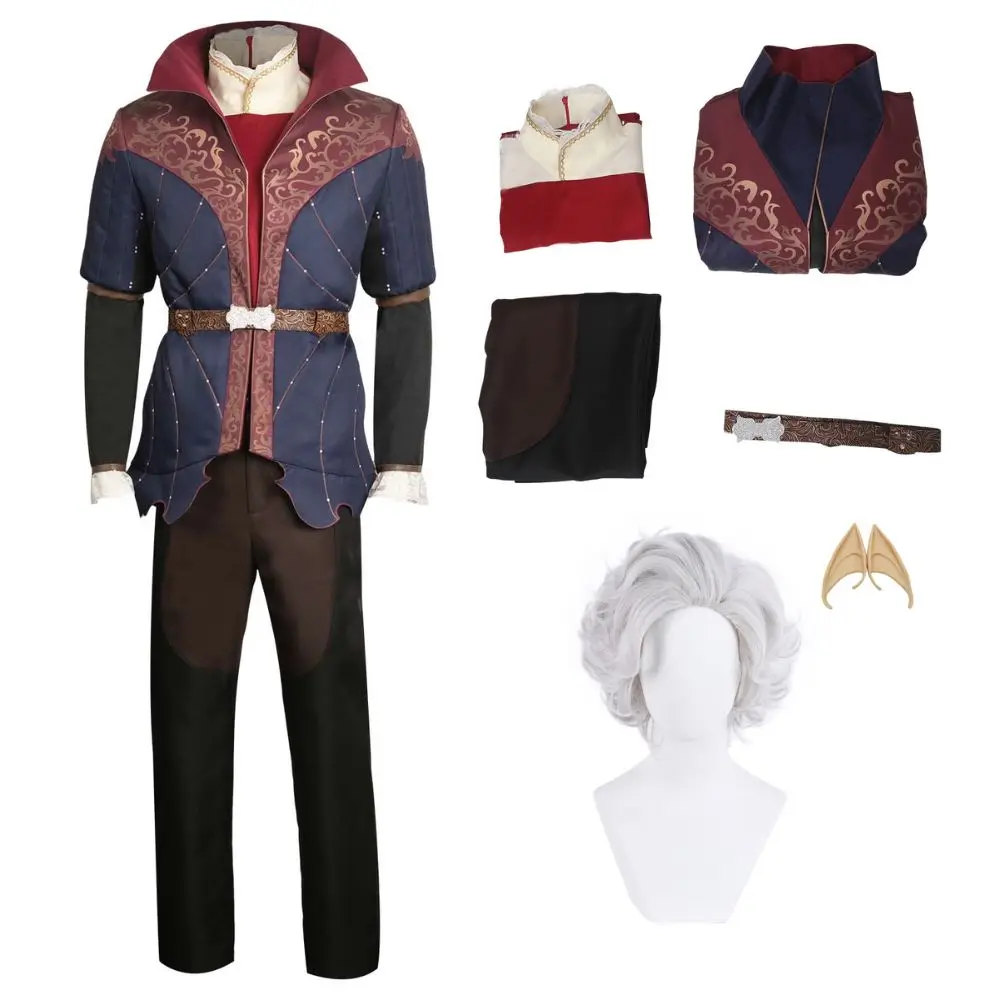 thumbnail image 1 of Disfraz de Astarion para hombre adulto, disfraz de Baldur Cos Gate 3, disfraz de fantasía, pantalones superiores, traje de juego de rol BG3, traje de Halloween, 1 of 5