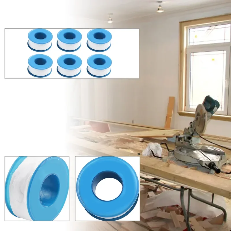 PTFE Plumbing Thread Seal Tape 6Pcs Oil-Free Leakproof Sewer Plug Water Pipe Faucet Repair Tool Adhesives Sealants