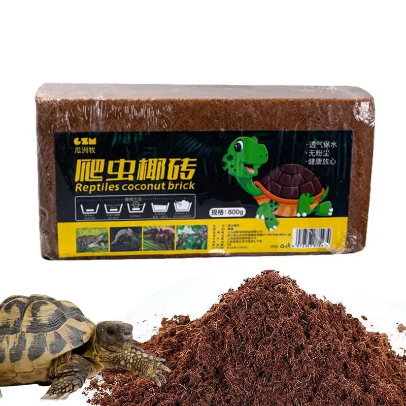 

Coco Coir Brick 650g Reptile Coconut Soil Natural Coconut Fiber Substrate Frogs Bedding Brick Tortoise Terrarium Bottom Supplies