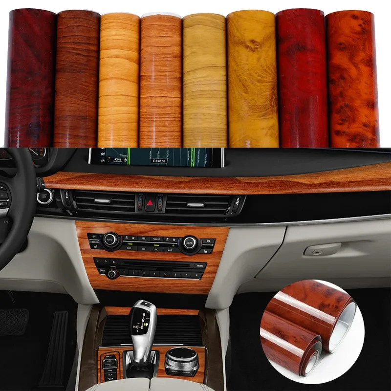 10*100cm Wood Grain Stickers Auto Body Styling Decor Textured DIY Film