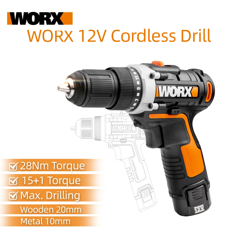 WORX Atornillador de Impacto 18V (20V MAX), Taladro Inalámbrico