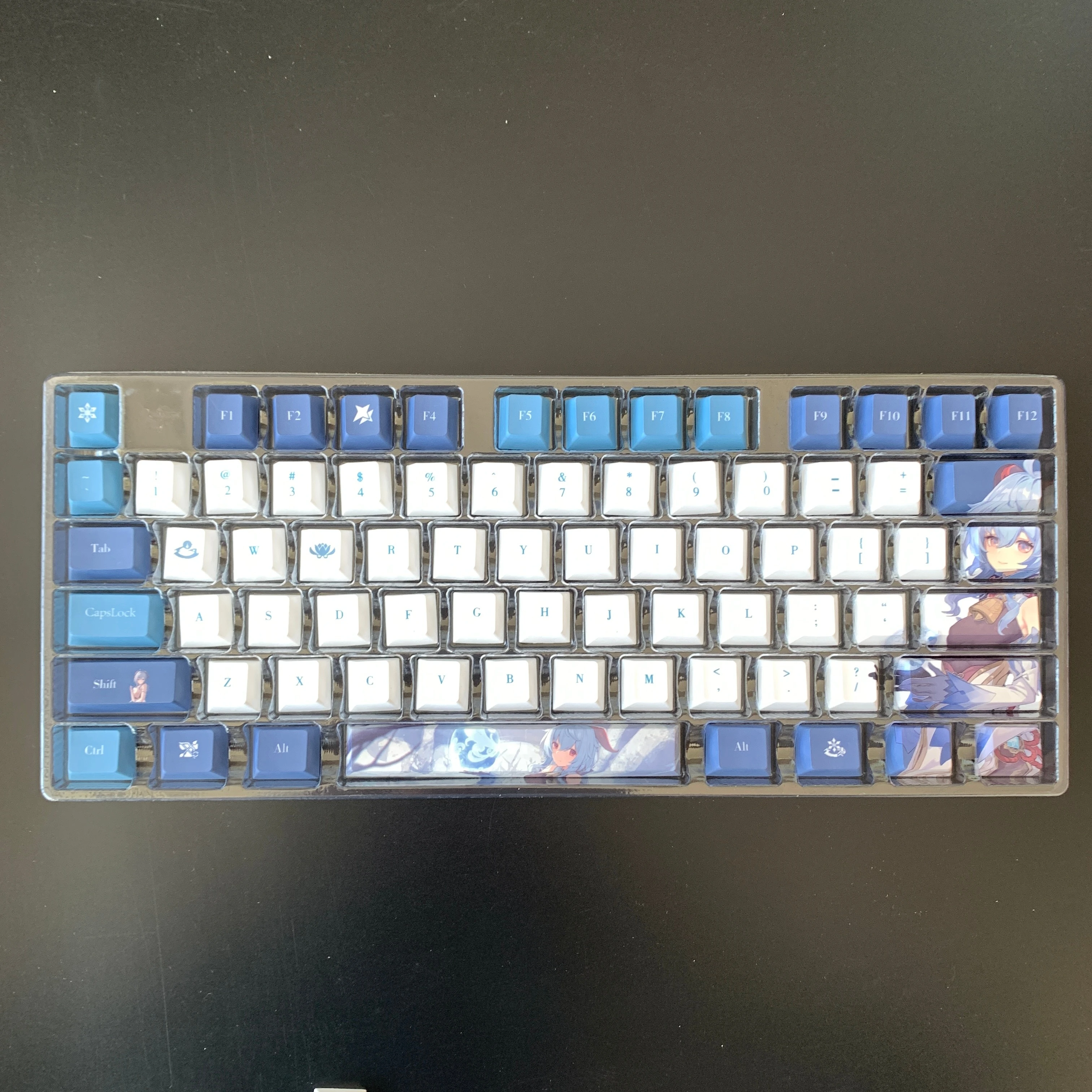 Genshin Impact Game Keycap 14 Estilos hu Tao Zhong li Xiao Gan yu Cereja Pbt Teclado Mecânico Keycap Branco - Imagem 2