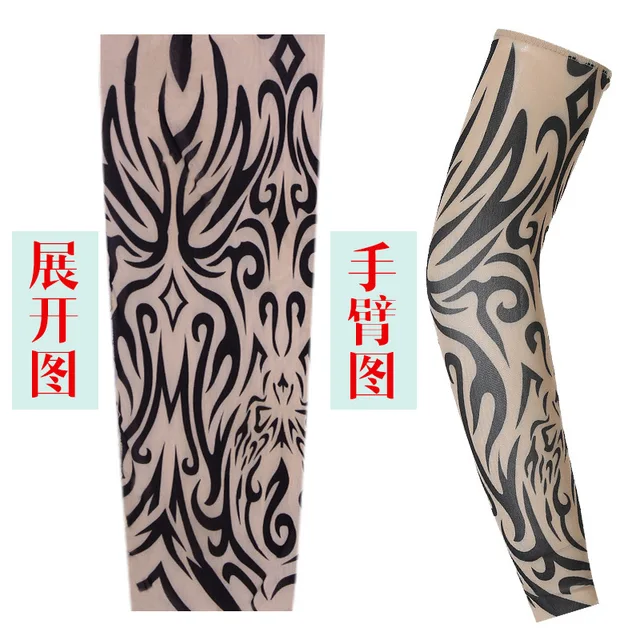 12 Mangas Tatuadas Postizas Diseño Tribal brazos piernas Nylon Spandex