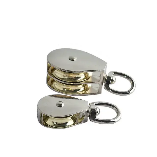 DIY Mini Metal Sheave Zinc Alloy Fixed Pulley Crown Block And Tackle Lifting Wheel Single/Double Pulley
