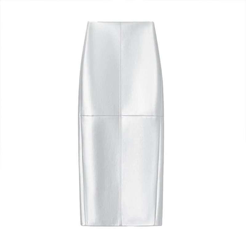 Slit PU Skirts For Women 2025 Spring New Slim Y2K Sheath Skirt Femme Street Solid Casual Fashion Elegant Skirts Womens