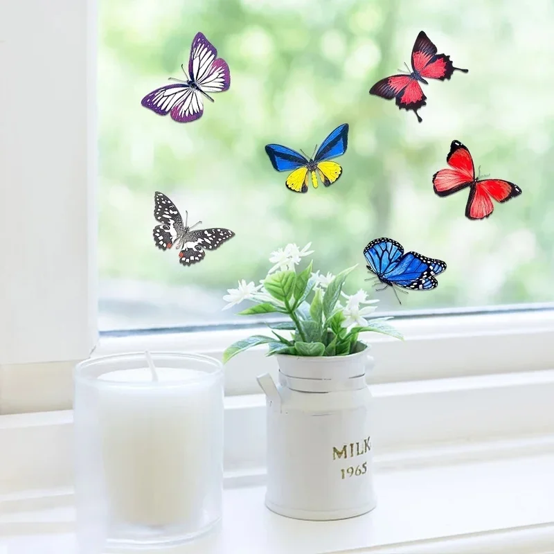 20PCS Butterfly Window Stickers Anti-Collision Window Clings Decals Reusable Glass Film Wall Stickers