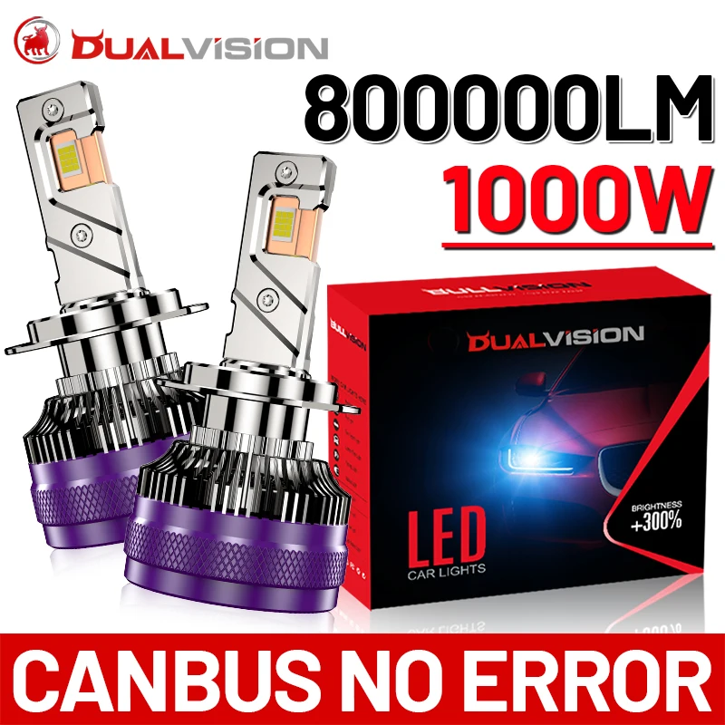 Dualvision 800000LM 1000W H4 H7 H11 LED CANbus K5C H1 H3 H8 9005 9006 HB3 HB4 9012 HIR2 Led Headlight Turbo Auto Fog Lamp 6000K led lights,led headlights,led car lights,led car headlights