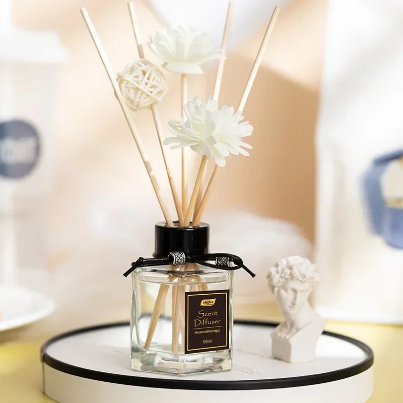 Continuous Fragrance Home Indoor Flameless Rattan Flower Essential Oil Air Refresher Mini perfume Gift