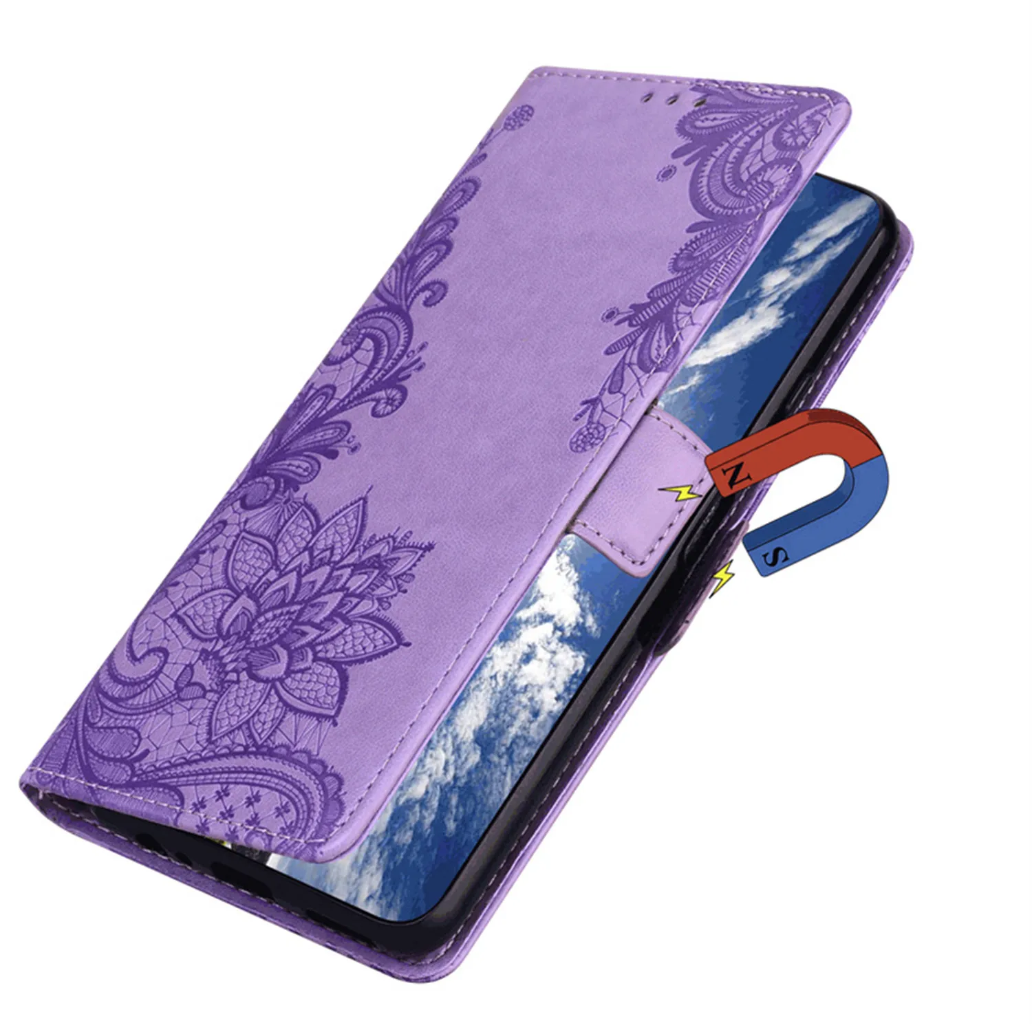 Luxury Leather Flip Phone Case with Wallet Bracket Cover