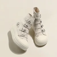 Canvas Shoes Women 2024 New Casual All-top High Top Thick Sole Increase Vulcanized Shoes 2