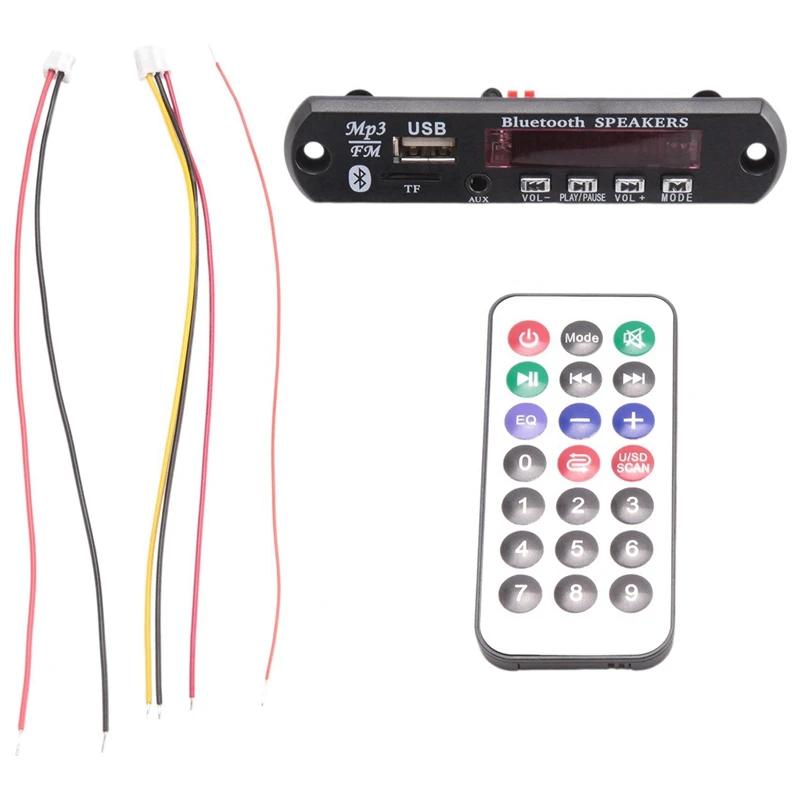 2X Bluetooth 5.0 MP3 Decoder Board DC 5V 12V Car FM Radio Module Support TF USB AUX For Car Phone